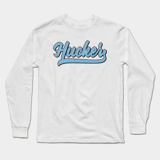 Hucker Distressed Varsity Blue Long Sleeve T-Shirt